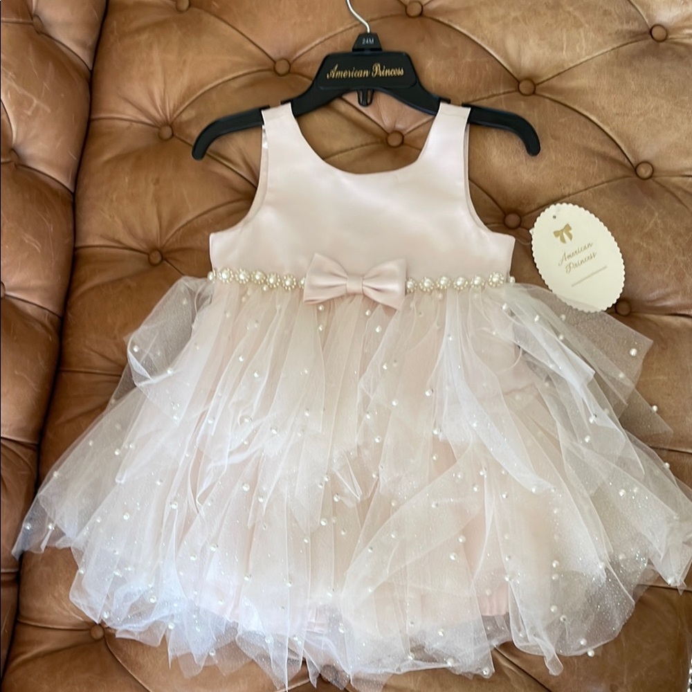 New with tags American Princess Pink and White Formal Dress